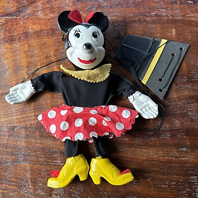 #ad #ad 1950s wooden Minnie Mouse Disney MARIONETTE hand controlled VTG puppet Unitrol