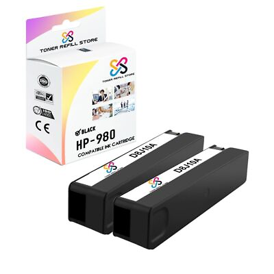 #ad 2PK TRS 980 Black HY Compatible for HP OfficeJet X555dn X555xh Ink Cartridge