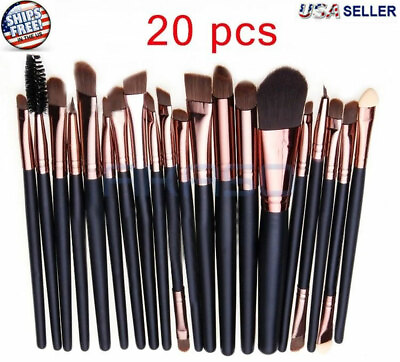 #ad 20pcs Makeup BRUSHES Kit Set Powder Foundation Eyeshadow Eyeliner Lip Brush NEW