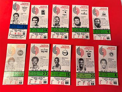 #ad Lot of 10 NBA Portland Trailblazers Early 1980#x27;s Game Ticket Stubs Lot 01