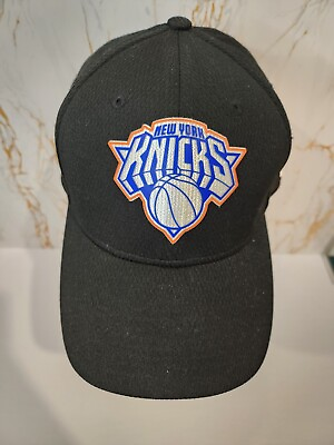 #ad New York Knicks NBA Authentics Back Half Series Black Stretch Snap 9FORTY cap
