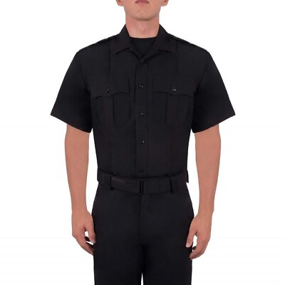 #ad Blauer Police Uniform Short Sleeved Poly Zippered Shirt 8610 Z