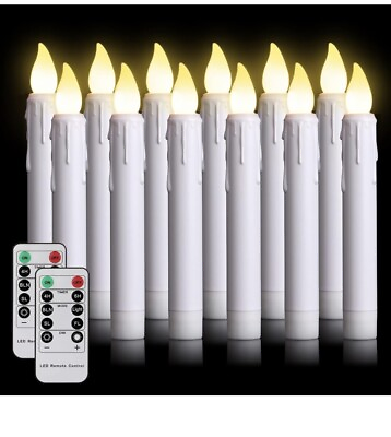 #ad Daord 12 PCS Battery Operated Flameless LED Taper Candles Christmas Window Candl