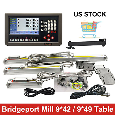 #ad 3 Axis Digital Readout DRO Meter 3pcs Linear Glass Scale for Bridgeport Milling