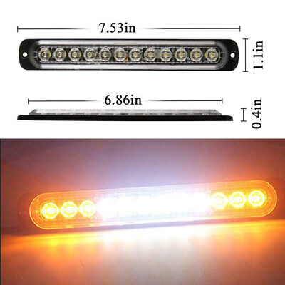 #ad Super Bright LED Truck Emergency Lamp Side Marker Grille Flash Strobe Light F