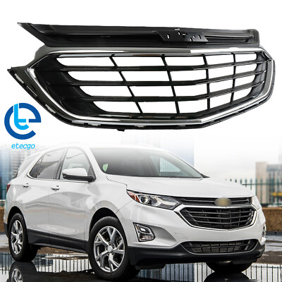 #ad Chrome Front Upper Grille Mesh Grill For 2018 2020 Chevrolet Equinox black