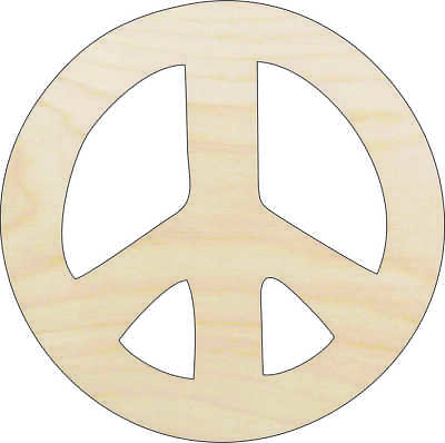 #ad Peace Sign Laser Cut Out Unfinished Wood Craft Shape SGN1