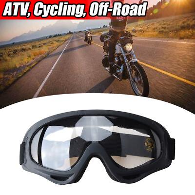 #ad Motocross Goggles ATV Dirt Bike Motorcycle UTV MX OTG Offroad Goggles Clear Lens