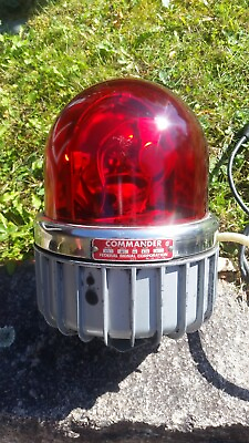 #ad Federal Signal 371 120a Revolving Emergency Light 120 Volt Red Glass Dome