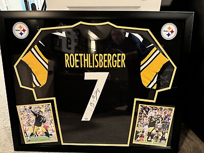 #ad Ben Roethlisberger Autographed and Framed Steelers Elite Nike Jersey FanaticsCOA
