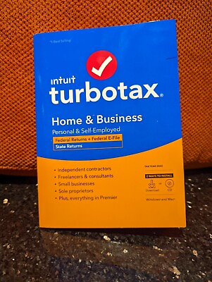 #ad Intuit Turbotax Home amp; Business Federal amp; State 2022 CD E File Windows Mac