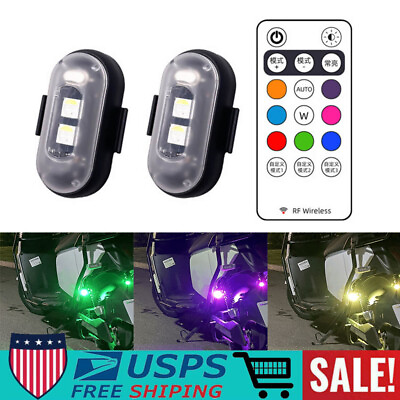#ad Universal Aircraft LED Strobe Lights Motorcycle Anti collision Warning w Remote
