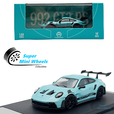#ad Time Micro 1:64 992 GT3 RS Tiffany Blue Diecast Model