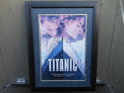 #ad Titanic Mini Framed 1997 Movie Poster Leonardo Dicaprio Kate Winslet AUTOGRAPHED