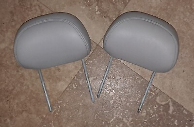 #ad 2002 2007 Jeep Liberty Rear Seat Head Rest Cream Beige Leather Set of 2