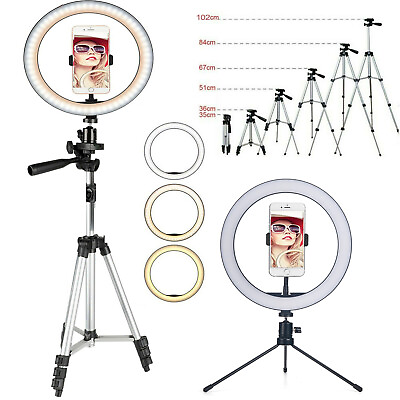 #ad Dimmable LED Ring Light Lamp Tripod Stand For Phone Selfie Camera Studio Video