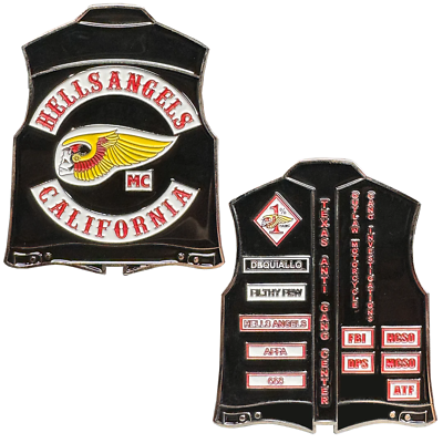 #ad #ad BL18 005 California Biker Vest Texas Anti Gang Task Force Police Challenge Coin