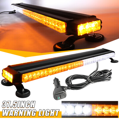 #ad 158 Amber White LED Rooftop Strobe Light Bar Car Truck Emergency Warning Hazard