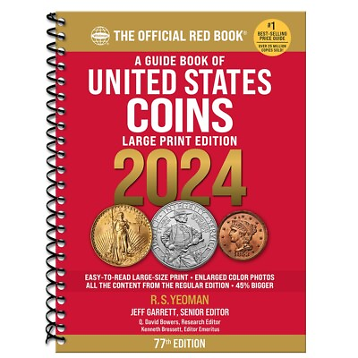 #ad New 2024 Official Red Book Guide US Coin Price List Guide Large Print Whitman