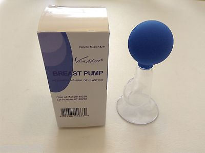 #ad Manual Breastpump Plastic Vintage Style Blue Rubber Light and Portable NEW