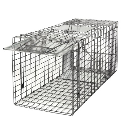 #ad Durable Steel Humane Animal Trap 32quot;x12.5quot;x12quot; Smoothed Inside Safe for Rodent