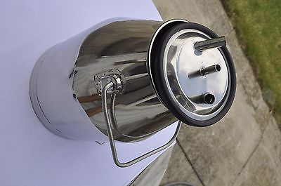#ad Milker: Stainless Steel Milker Bucket Pail Jug 25 Liter w Lid and LinerPulsator