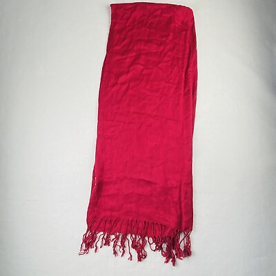 #ad A luxurious Pashmina shawl wrap scarf 100% Viscose Red 23” x 70” *see