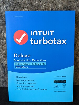 #ad #ad 🔥NEW SEALED🔥 Intuit TurboTax Deluxe 2023 Federal State Windows Mac CD