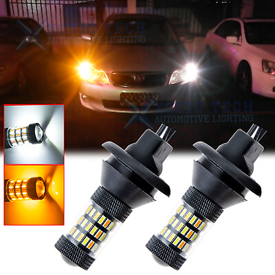 #ad Dual Color 7440 Switchback LED Bulbs For Daytime Running Lights DRL Turn Signal