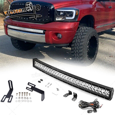 #ad WSAYS Hidden Bumper 32quot; LED Curved Light Bar Mount Kits For Dodge RAM 2500 3500