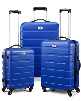#ad 20quot; 24quot; 28quot; 3 Piece Luggage Sets Hardside Suitcase Sets with Wheels TSA Lock