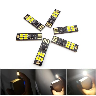 #ad Portable 6 LED USB Power Night Light 1W 5V Touch Dimmer Function Warm Light Lamp