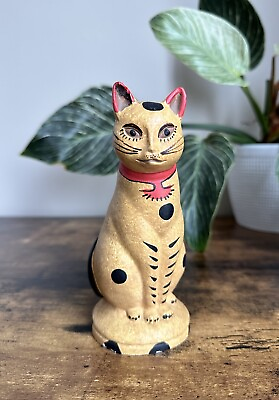 #ad Vintage Liberty Workshop Replicas of Early American Chalkware Cat Figurine