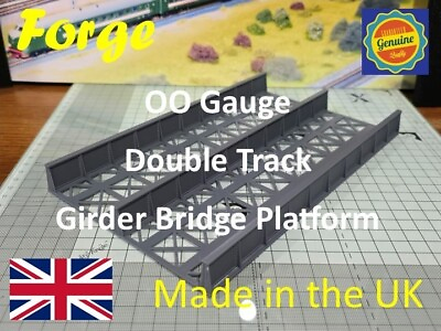 #ad OO Gauge Double Track Girder Bridge Deck Model Railway Train Layout 1:76 Scale