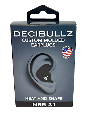 #ad DECIBULLZ Custom Molded Earplugs Black NRR 31db Premium Protection Hunting Work