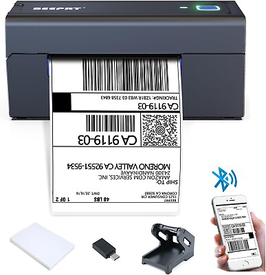 #ad Bluetooth Thermal Shipping Label Printer Wireless 4x6 Shipping Label Printer