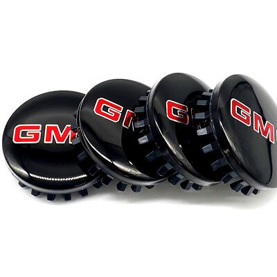 #ad 4x BLACK RED Wheel Center Caps 22837060 83mm For GMC Sierra Yukon Denali 2014 20
