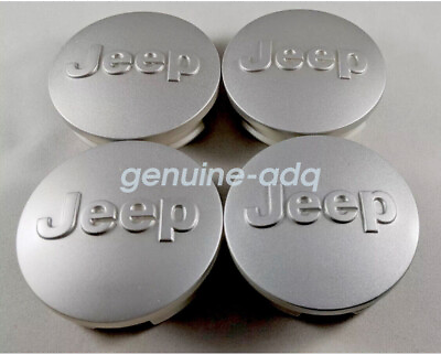 #ad 4x Jeep 64mm 2.5quot; Silver Wheel Center Cover Caps Grand Cherokee Wrangler Compass