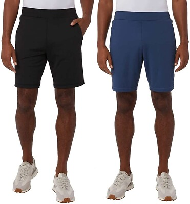 #ad 32° Degrees Cool Performance Active Short 2Pk Med Black Blue Stretch Breathable