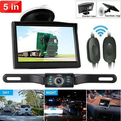 #ad #ad Backup Camera Wireless Car Rear View HD Parking System Night Vision 5quot; Monitor