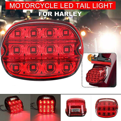 #ad Motorcycle Red Lens LED Brake Tail Light For Motorcycle Road King Electra Glide