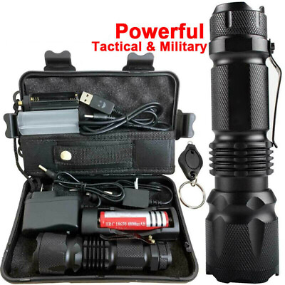 #ad Police LED Tactical Torch Flashlight Super Bright Powerful Zoom Camping Lamp