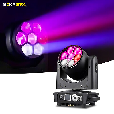 #ad #ad MOKA 7x40w Bee Eye Moving Head Light Mini LED Zoom Wash Beam RGBW Pixel Control