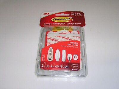 #ad Command Refill Strips White 8 Small 4 Medium 4 Large Sets Pack Holds strongly