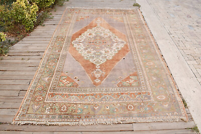 #ad Turkish Rug 70#x27;#x27;x125#x27;#x27; Vintage Light Muted Color Rug Wool Carpet 180x320cm 5x10
