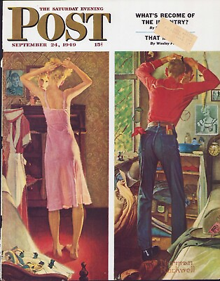 #ad SEP 24 1949 Big Date Prep NORMAN ROCKWELL SE POST ORIG COVER ONLY #1