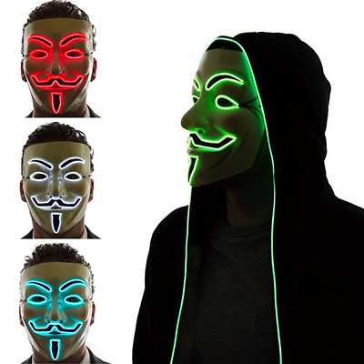 #ad Clubbing Rave Party Light Up Scary LED Mask For Halloween Costume Cosplay EDC US
