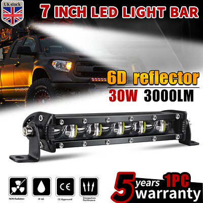 #ad 7inch 30W LED Work Light Bar Slim Single Row Driving Truck SUV ATV Spot Fog Lamp