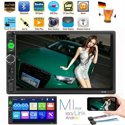 #ad 7quot; Carradio Double 2 Din Touch Screen Car MP5 Player Bluetooth Stereo FM Radio