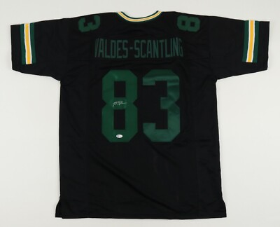 #ad Marquez Valdes Scantling Signed Green Bay Packers Custom Football Jersey w COA
